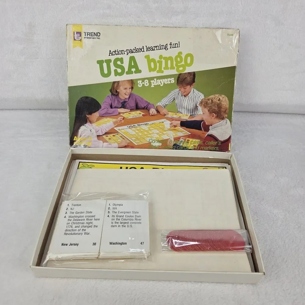 1985‎ USA Bingo Educational Board Game Trend Enterprises Vintage Complete